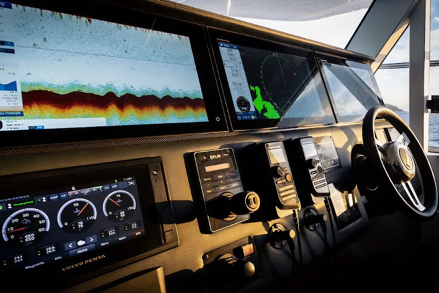 Helm station of Matuku, Artnautica 60 sportfisher